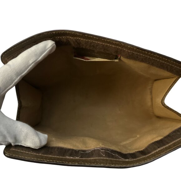 Converted GUCCI Vintage GG Sherry Line PVC Leather Green & Red Clutch Bag - Picture 5 of 12